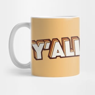 Retro Y'all Word Art with Stripes Mug